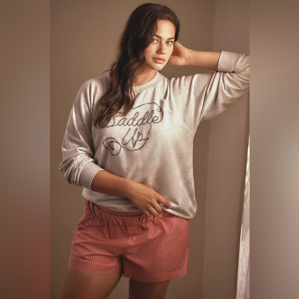 Anthropologie Crew-Neck Graphic Sweatshirt Size Medium